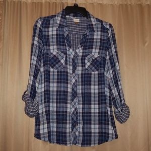 Plaid flannel button up